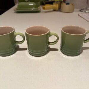 Le Creuset Espresso Mugs (3) in Palm Green